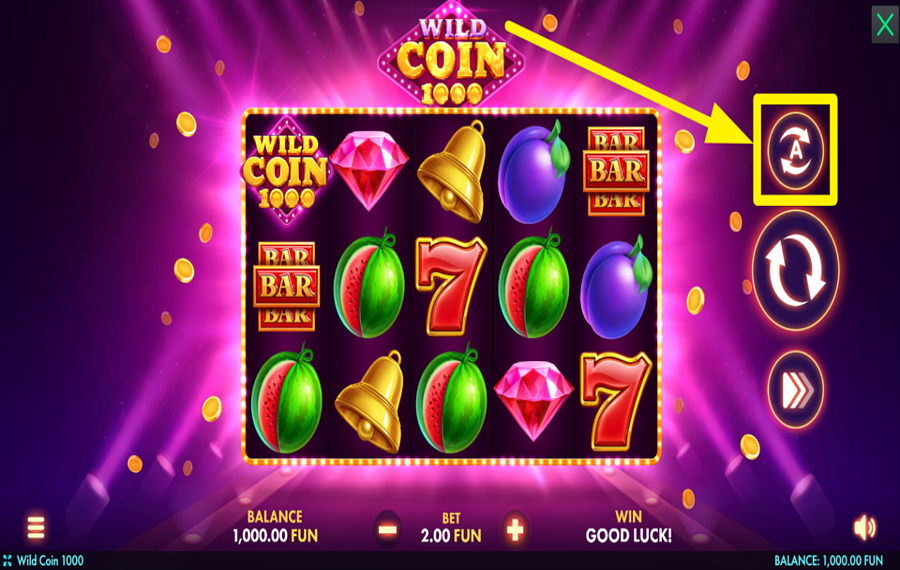 Wild Coin 1000 自動スピンを使用してください。
