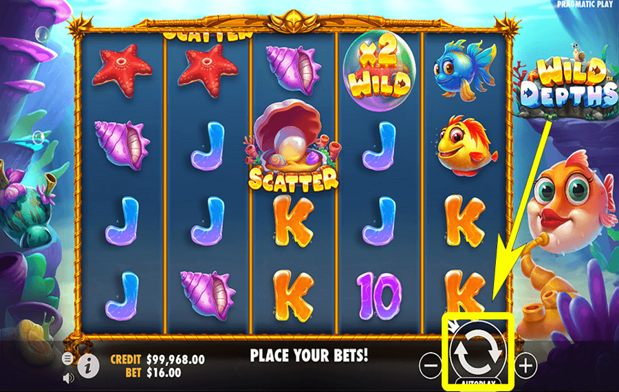 Wild Depths Click/ tap the “Spin” button.