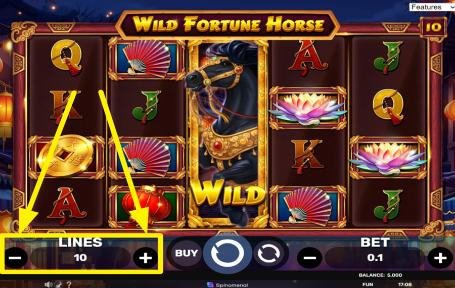 Wild Fortune Horse ОТРЕГУЛИРУЙТЕ ЛИНИИ СТАВОК.