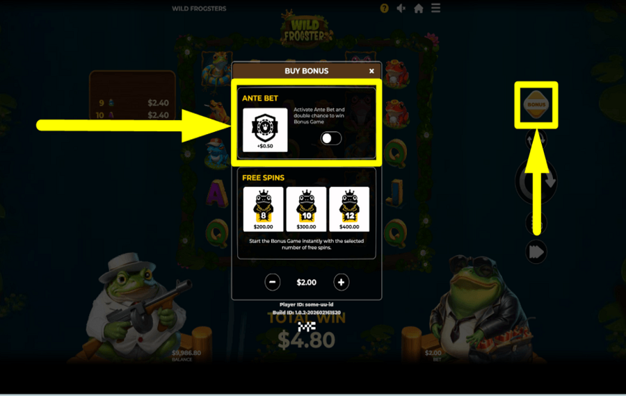 Wild Frogsters STAKE MORE COINS.