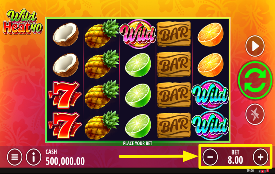 Wild Heat 40 SET YOUR WAGER.