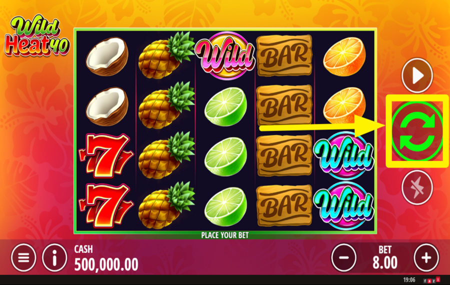 Wild Heat 40 SPIN THE REELS.