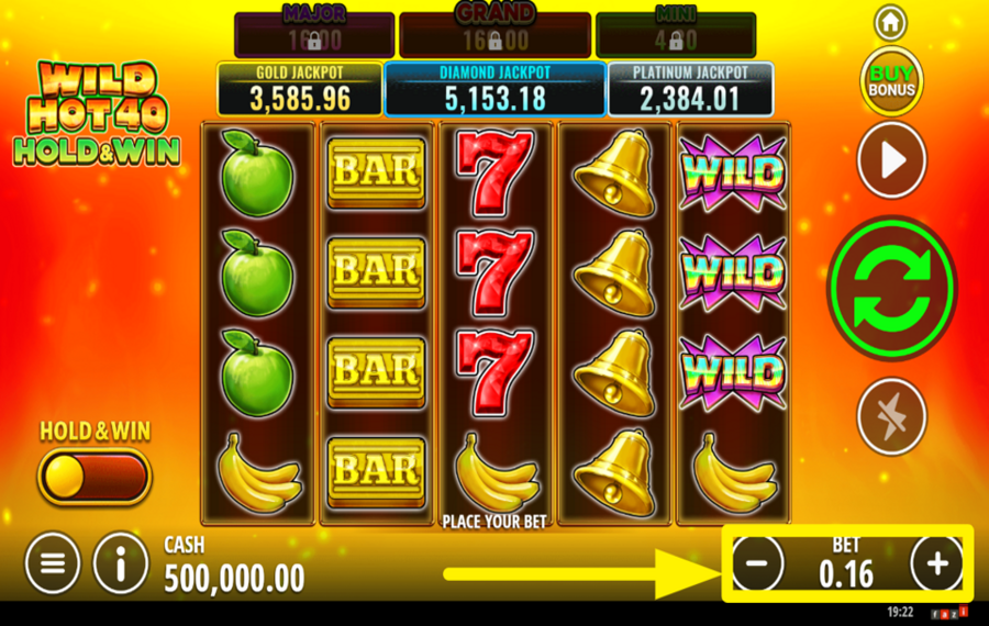 Wild Hot 40 Hold and Win ВЫБЕРИТЕ СВОЮ СТАВКУ.