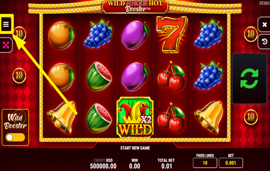 Wild Joker Hot Booster SPECIFY YOUR WAGER.