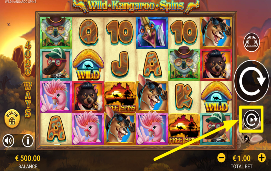 Wild Kangaroo Spins FAI GIRARE I RULLI AUTOMATICAMENTE.