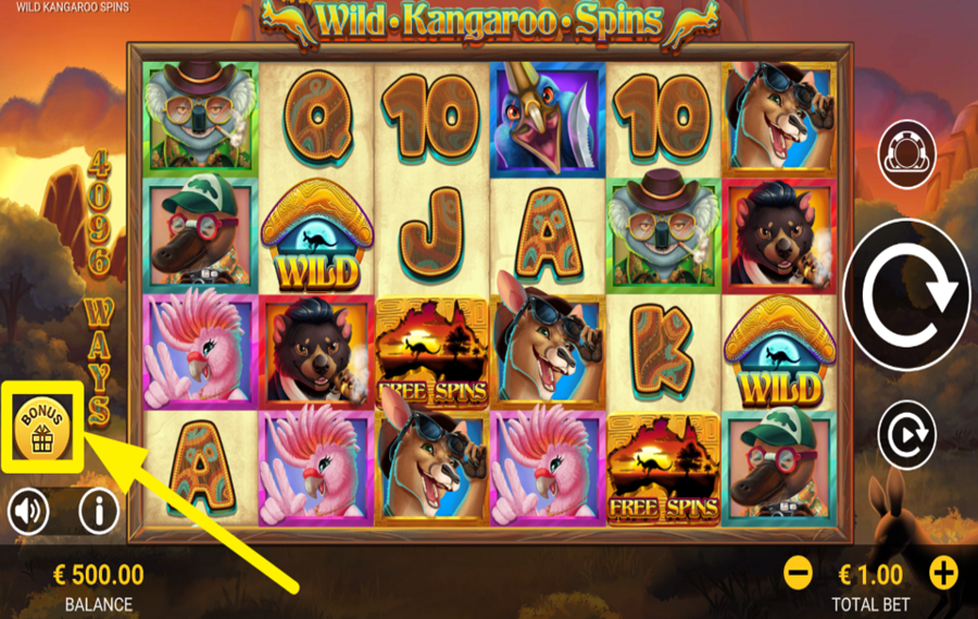 Wild Kangaroo Spins SCEGLI QUALCHE GIRO EXTRA!