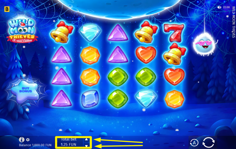 Wild Moon Thieves ADJUST YOUR BETTING AMOUNT.