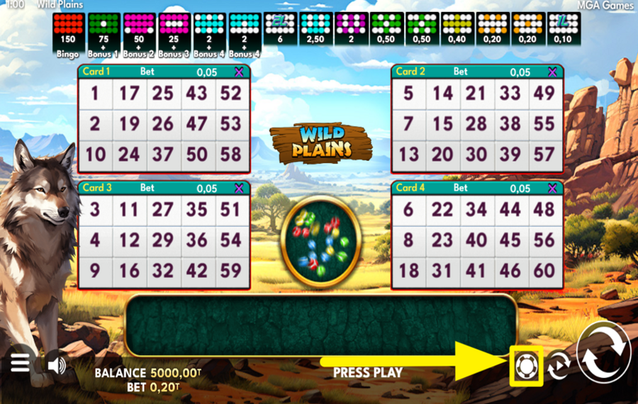 Wild Plains AJUSTEZ VOTRE PARI.