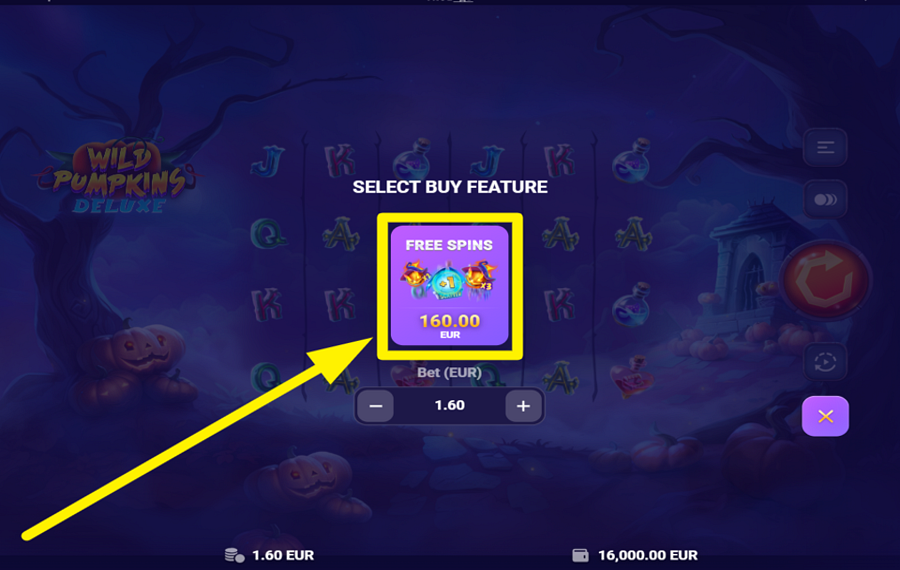 Wild Pumpkins Deluxe PURCHASE FREE SPINS.