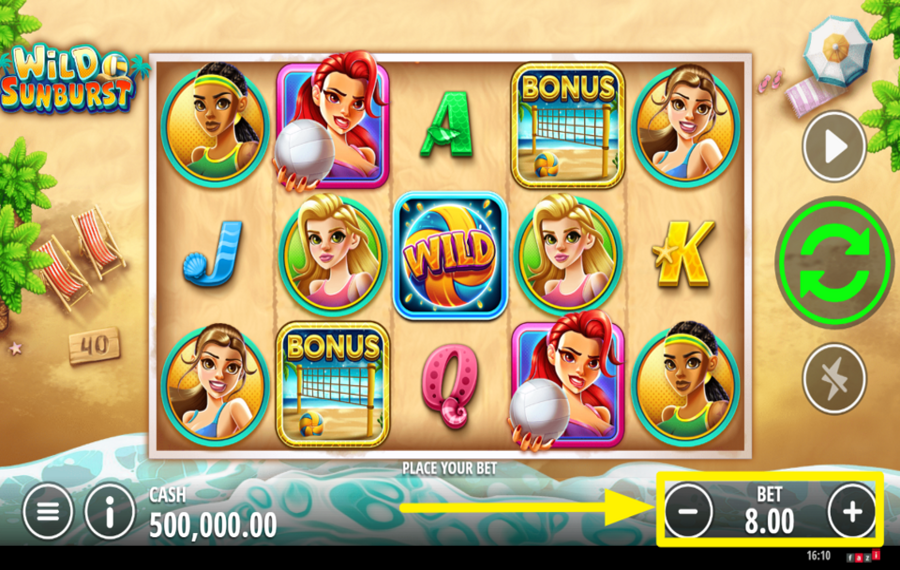 Wild Sunburst ADJUST YOUR STAKE.