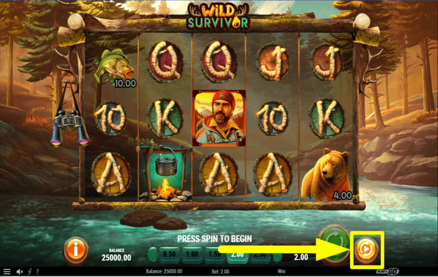 Wild Survivor ACTIVA LA FUNCIÓN DE REPRODUCCIÓN AUTOMÁTICA.