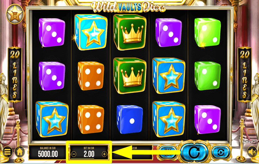 Wild Vaults Dice DÉTERMINER LA MISE.