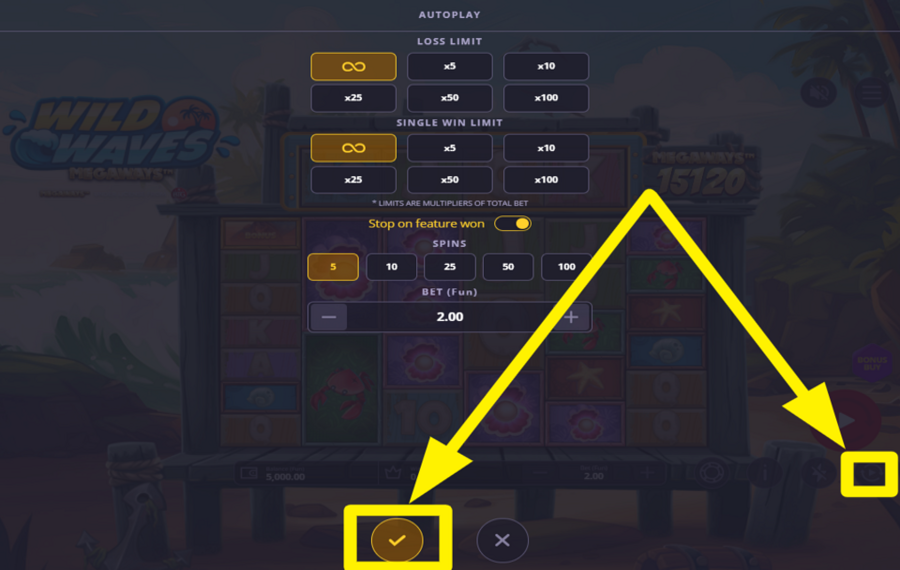 Wild Waves Megaways USE THE AUTOPLAY FEATURE.
