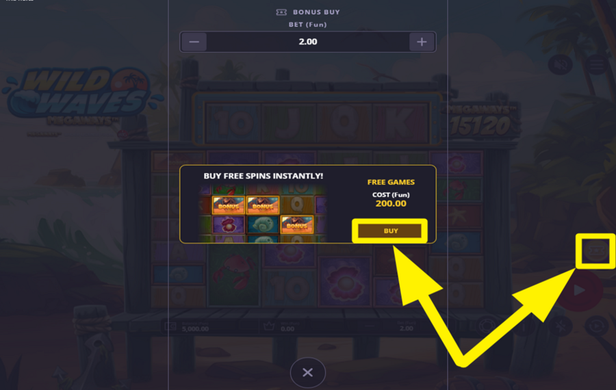 Wild Waves Megaways BUY FREE SPINS.