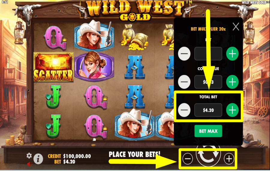 Wild West Gold SAUVEZ LA MISE TOTALE.