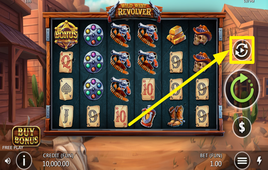 Wild West Revolver NUTZEN SIE DIE AUTOMATISCHEN DREHUNGEN.