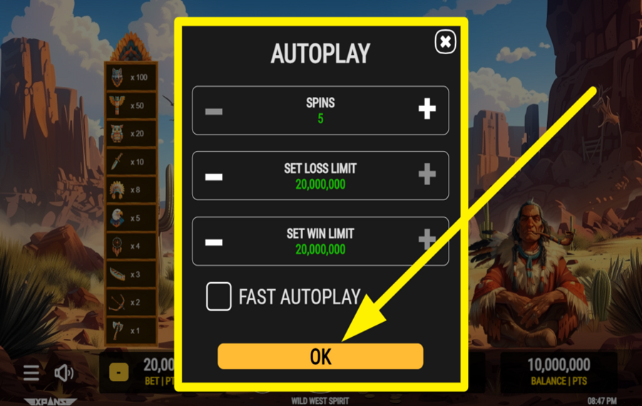 Wild West Spirit UTILISEZ LA FONCTION DE LECTURE AUTOMATIQUE.