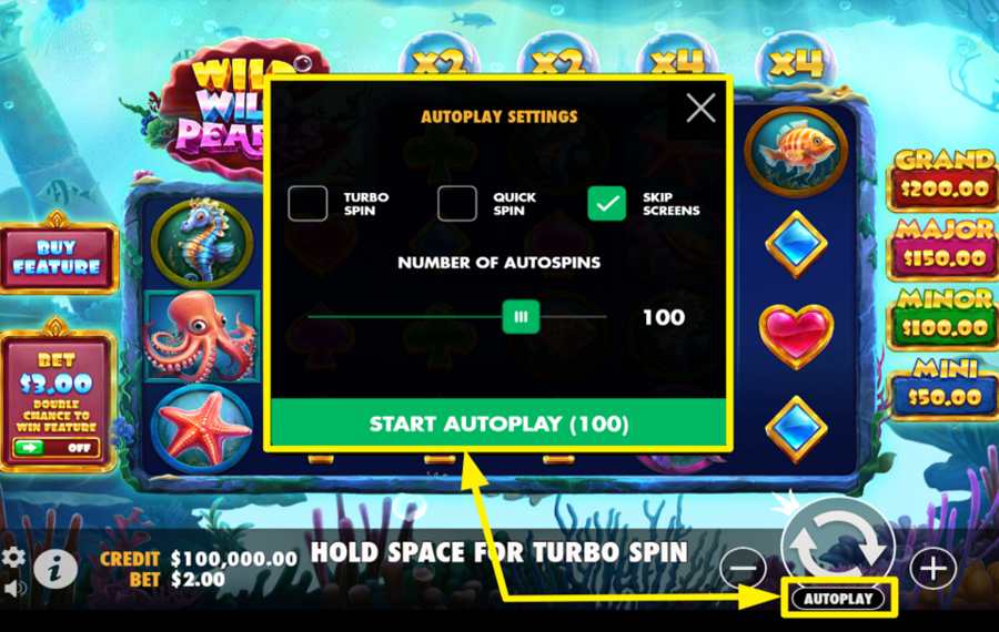 Wild Wild Pearls UTILIZE AUTOPLAY.