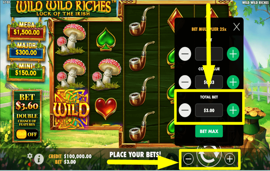 Wild Wild Riches ATTRIBUEZ VOTRE MISE TOTALE.