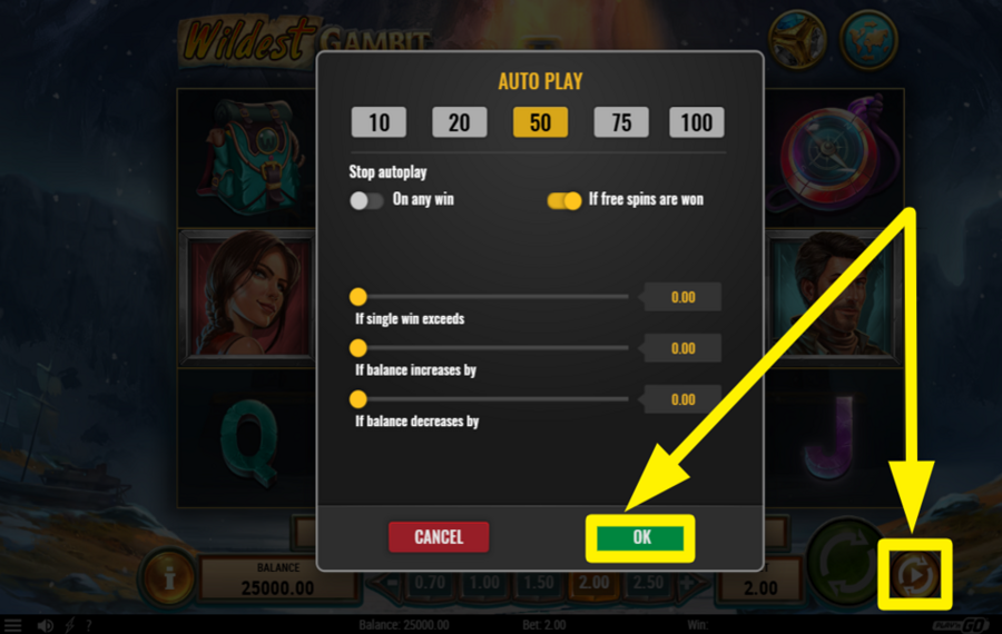 Wildest Gambit CHOISISSEZ LES TOURS AUTOMATIQUES.