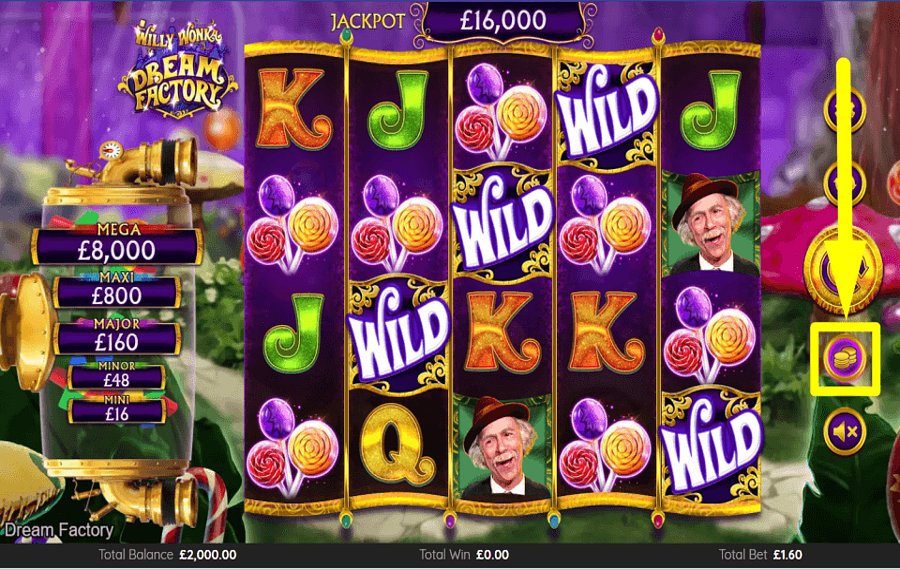 Willy Wonka Dream Factory ВЫБЕРИТЕ СТАВКУ.