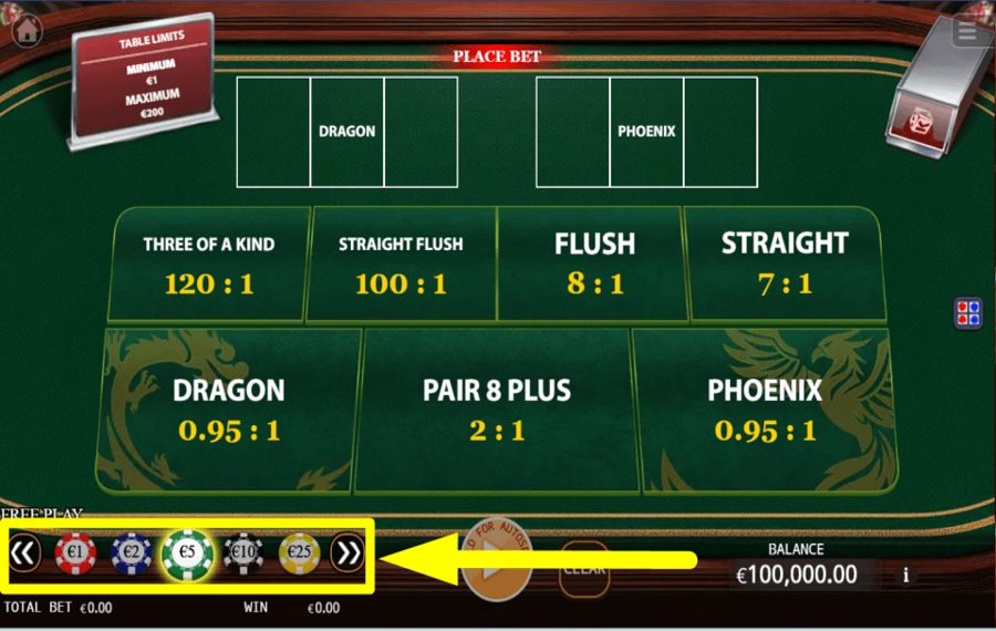 Win 3 Cards DETERMINAR LA APUESTA.