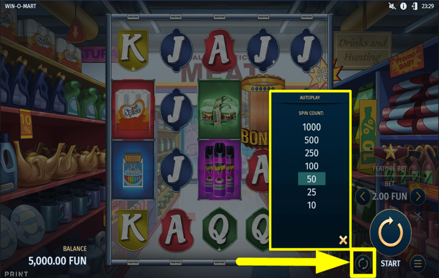 Win O Mart PROCÉDER AUTOMATIQUEMENT.