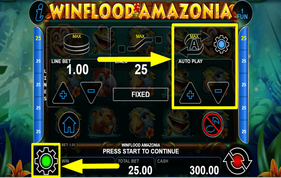Winflood Amazonia ACTIVAR REPRODUCCIÓN AUTOMÁTICA.