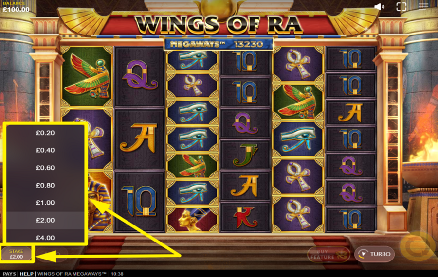 Wings of Ra MegaWays ENTSCHEIDEN SIE SICH FÜR IHREN EINSATZ.