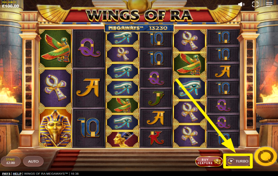 Wings of Ra MegaWays MAXIMIEREN SIE DIE GESCHWINDIGKEIT.