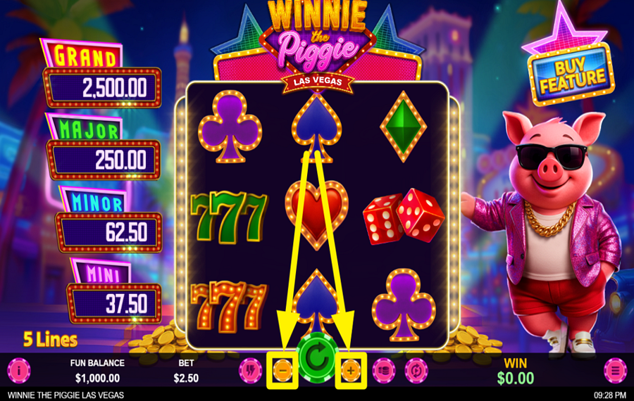 Winnie the Piggie Las Vegas УКАЖИТЕ СВОЮ СТАВКУ.