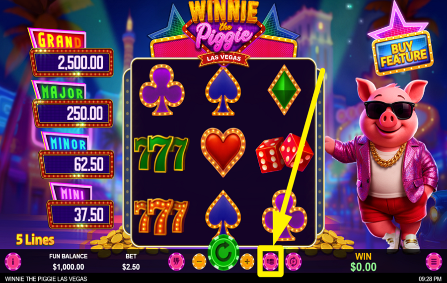 Winnie the Piggie Las Vegas УСТАНОВИТЕ НАИВЫСШУЮ СУММУ СТАВКИ.