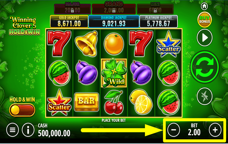 Winning Clover 5 Hold and Win DETERMINA TU APUESTA.