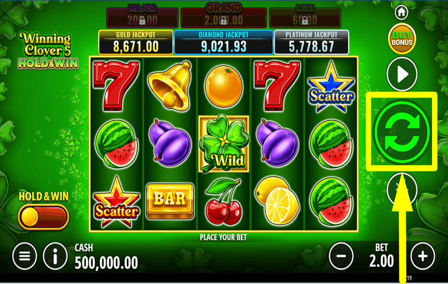 Winning Clover 5 Hold and Win DA UNA VISTA.