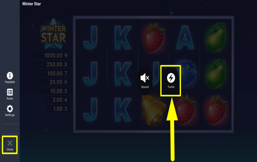 Winter Star AKTIVIEREN SIE DEN TURBOMODUS.