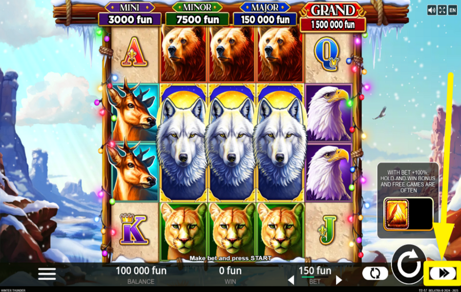 Winter Thunder AUMENTA IL GIOCO.