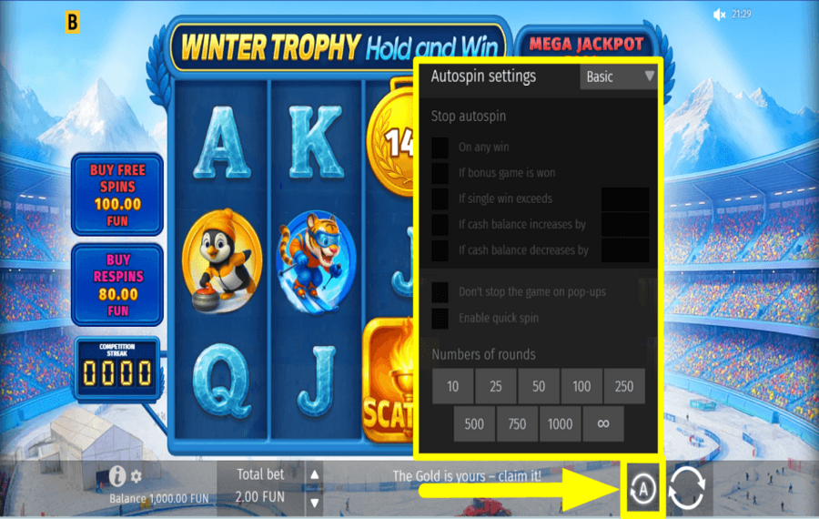 Winter Trophy Hold and Win AUTOPLAY VERWENDEN.