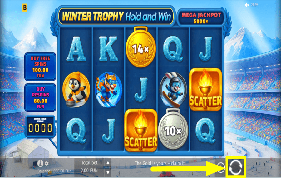 Winter Trophy Hold and Win ZEIT ZUM SPIELEN.