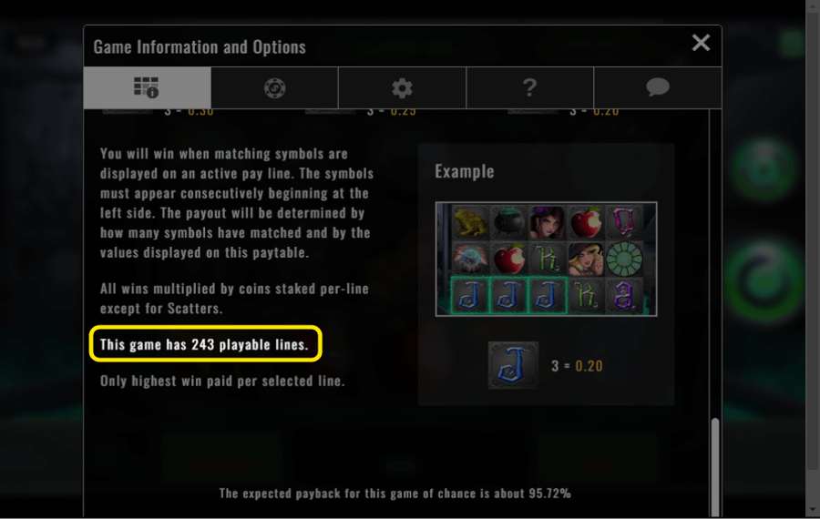 Witches of Salem Выберите количество линий выплат