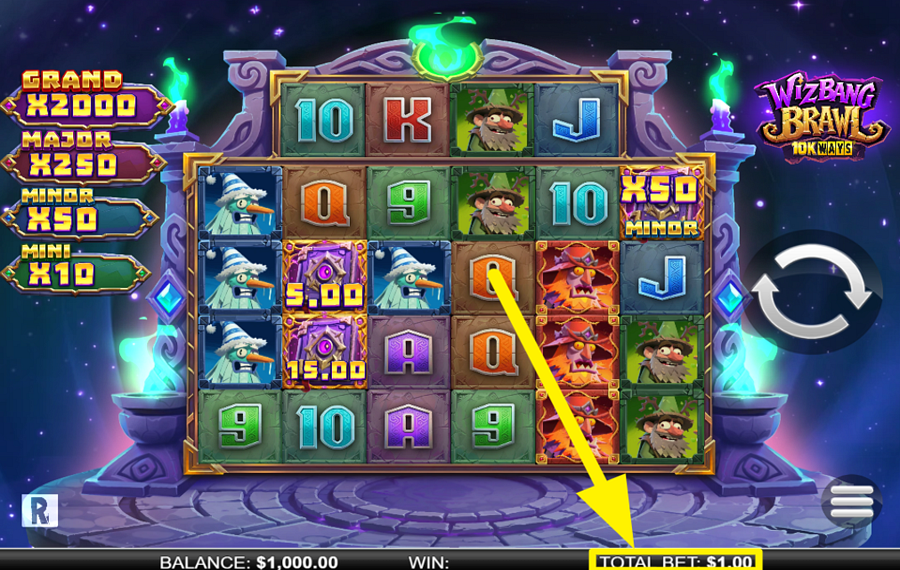 Wizbang Brawl 10K Ways CHOOSE A BET AMOUNT.