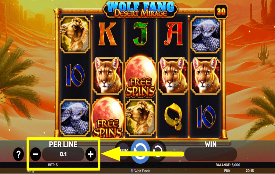 Wolf Fang Desert Mirage DETERMINE THE STAKE.