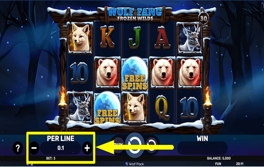Wolf Fang Frozen Wilds СКОРРЕКТИРУЙТЕ СТАВКУ.