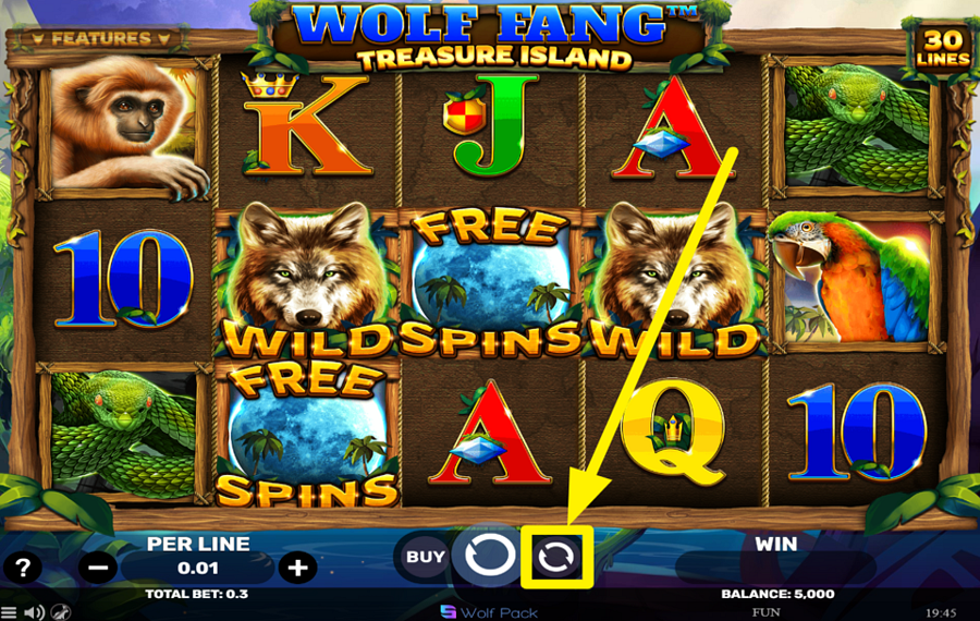 Wolf Fang Treasure Island USE THE AUTOPLAY FEATURE.