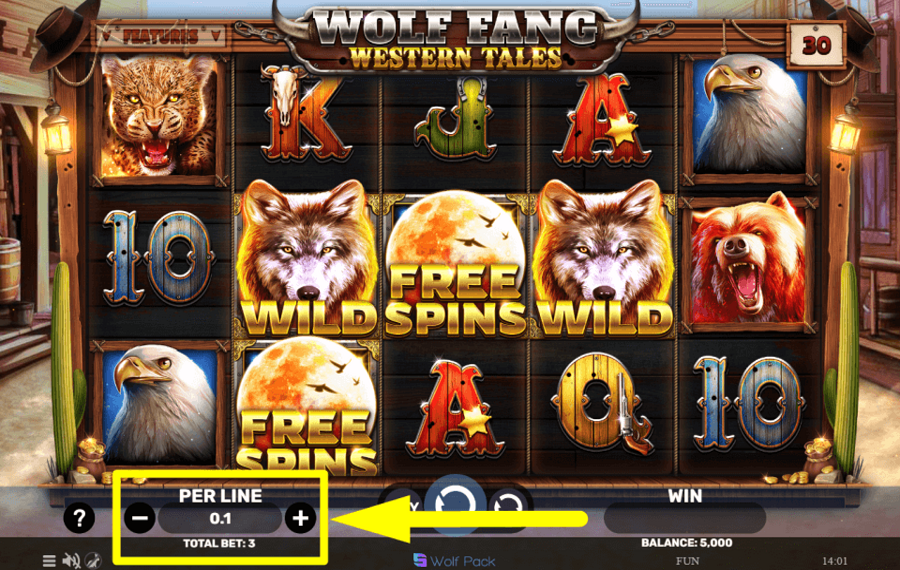 Wolf Fang Western Tales SELECT YOUR WAGER.