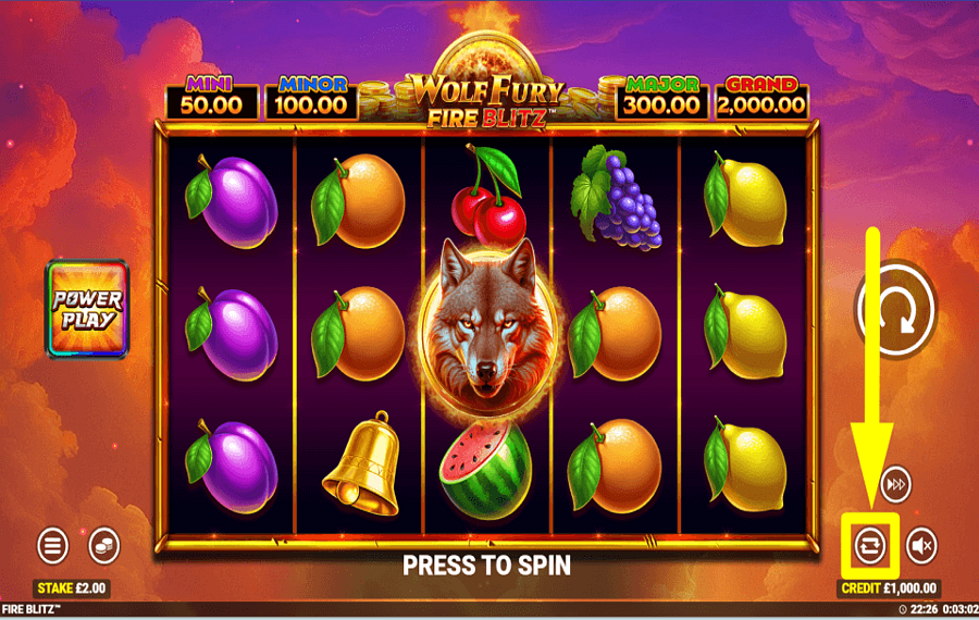 Wolf Fury Fire Blitz SPIN AUTOMATICALLY.