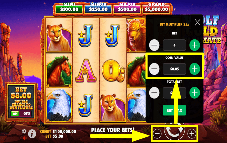 Wolf Gold Ultimate ELIGE EL VALOR DE LA MONEDA.