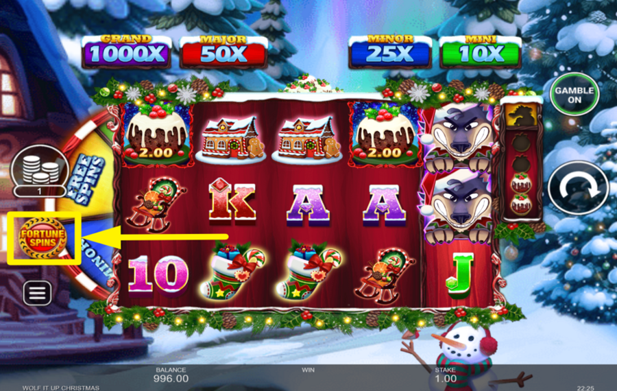 Wolf it Up Christmas APROVECHA LOS GIROS DE LA FORTUNA.