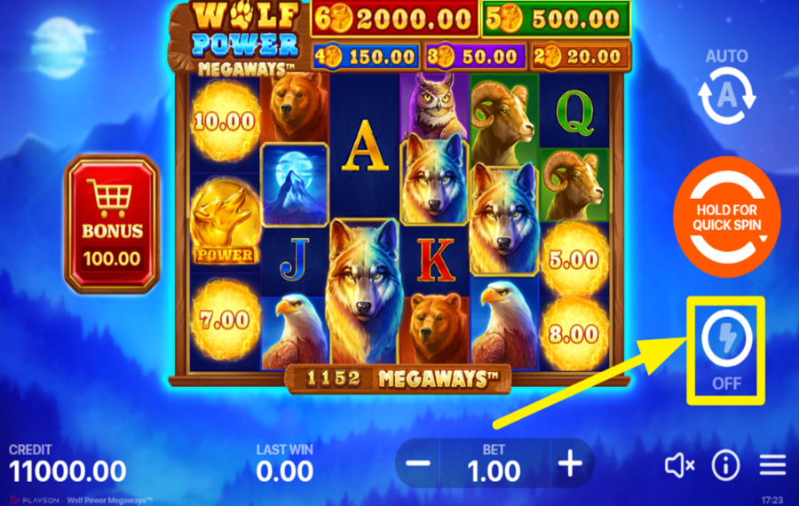 Wolf Power Megaways ACCÉLÉREZ LE JEU.