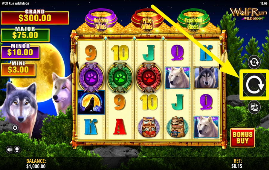 Wolf Run Wild Moon DREHT DIE ROLLEN.