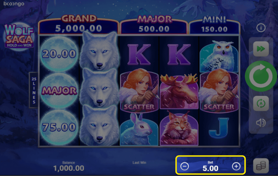 Wolf Saga Select the bet